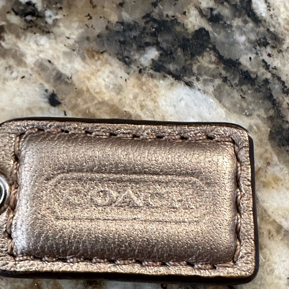 Coach Signature Pleated Wristlet in khaki and gold. EUC - Picture 2 of 12